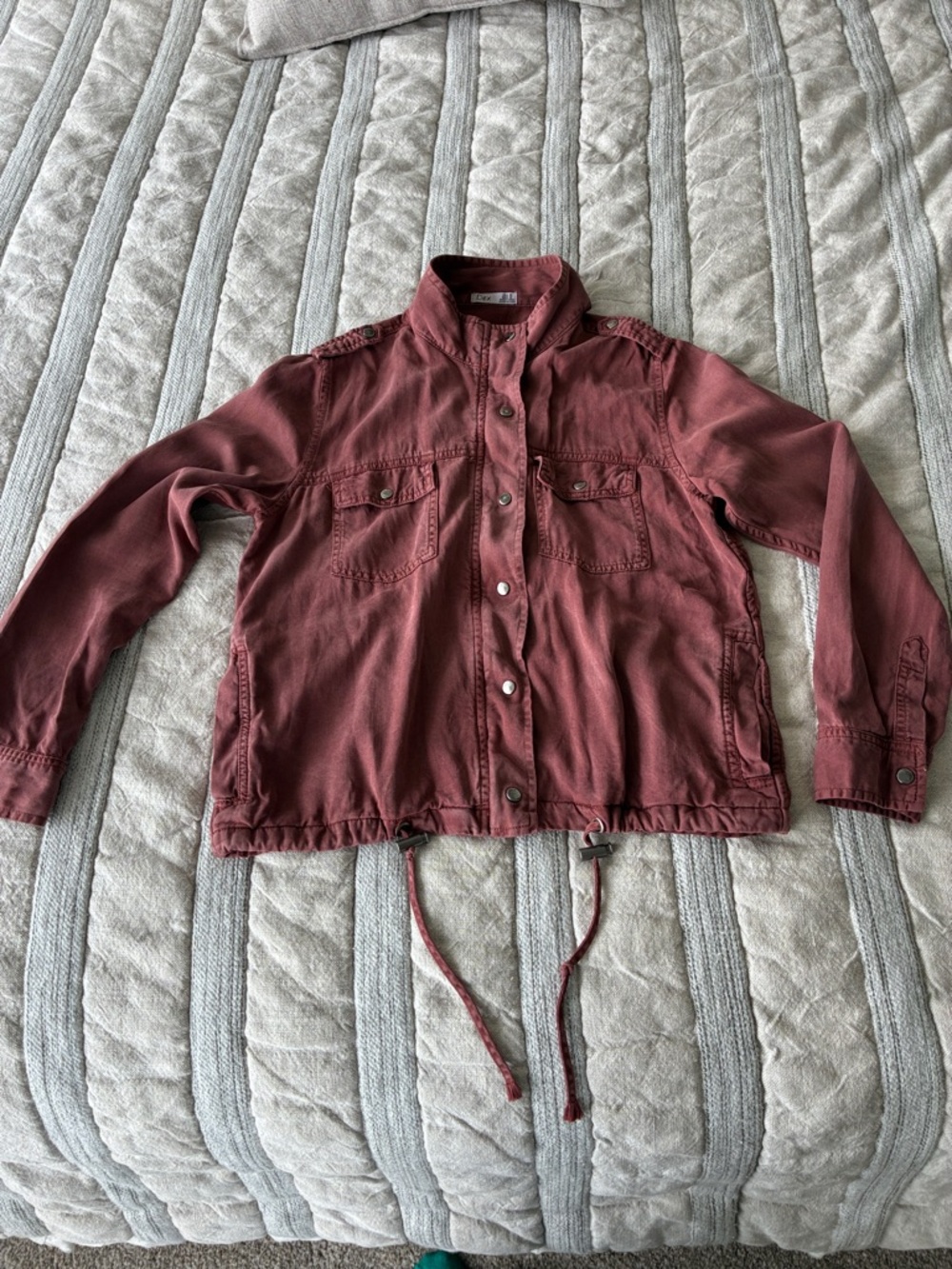 Dex rust coloured Button-Front Utility Jacket